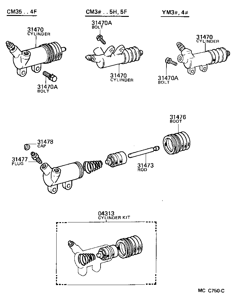  LITEACE |  CLUTCH RELEASE CYLINDER