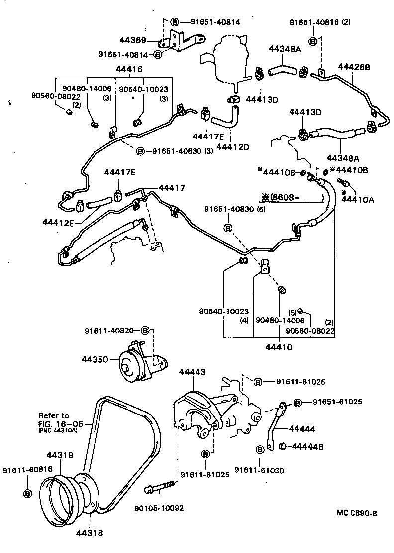  MODEL F |  POWER STEERING TUBE
