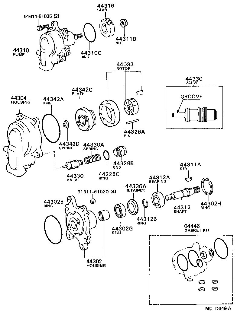  HEAVY DUTY TRUCK |  VANE PUMP RESERVOIR POWER STEERING