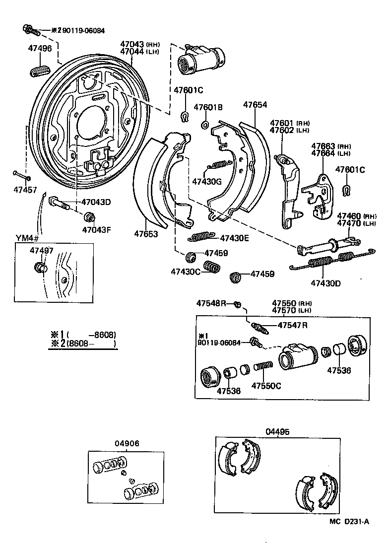  LITEACE |  REAR DRUM BRAKE WHEEL CYLINDER BACKING PLATE