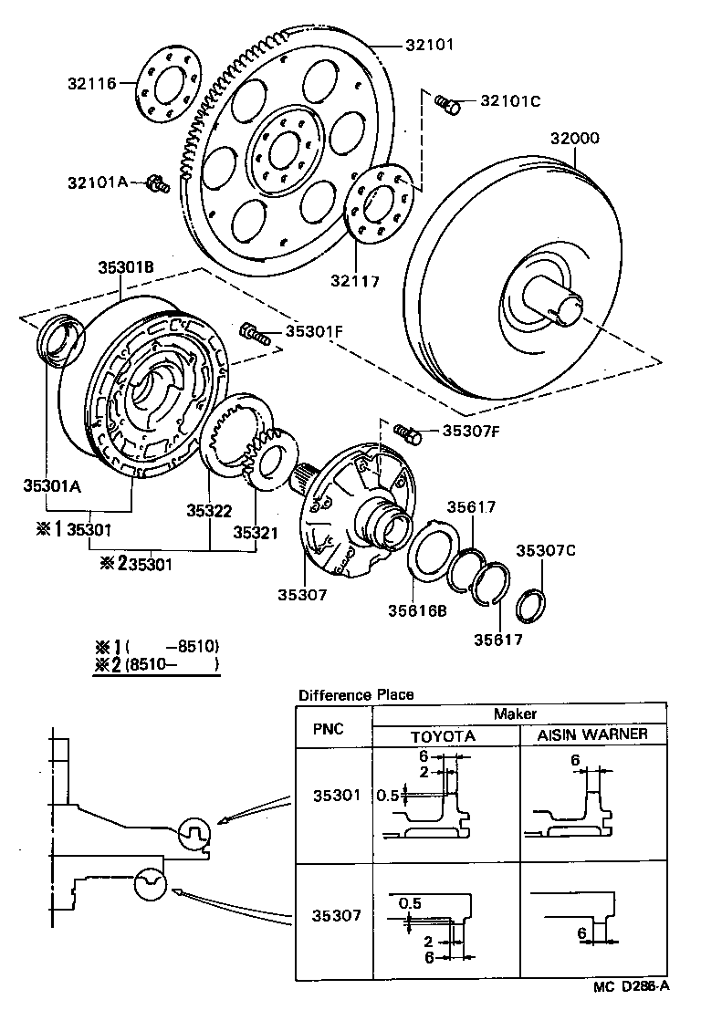 STARLET |  TORQUE CONVERTER FRONT OIL PUMP CHAIN ATM