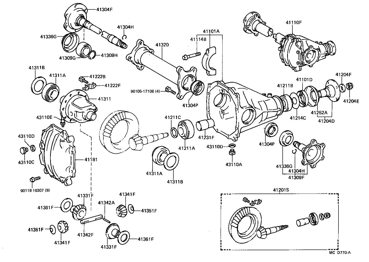 HIACE VAN COMUTER |  FRONT AXLE HOUSING DIFFERENTIAL