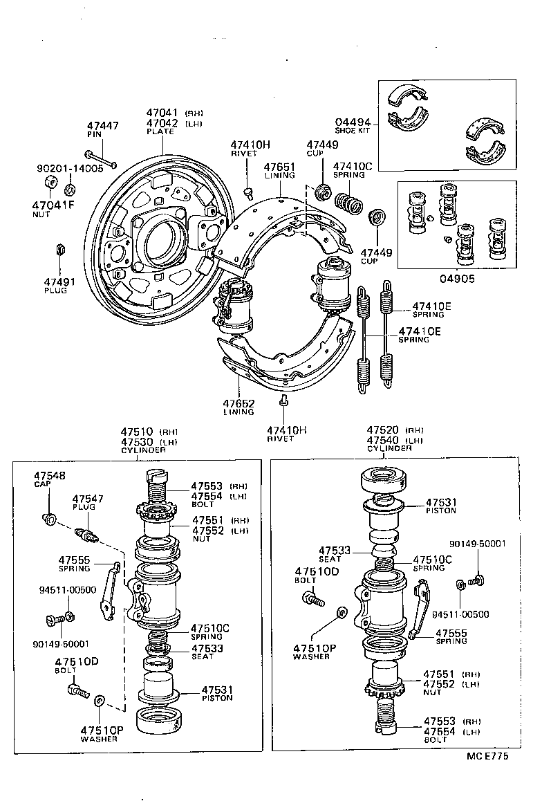  DYNA 200 |  FRONT DRUM BRAKE WHEEL CYLINDER BACKING PLATE