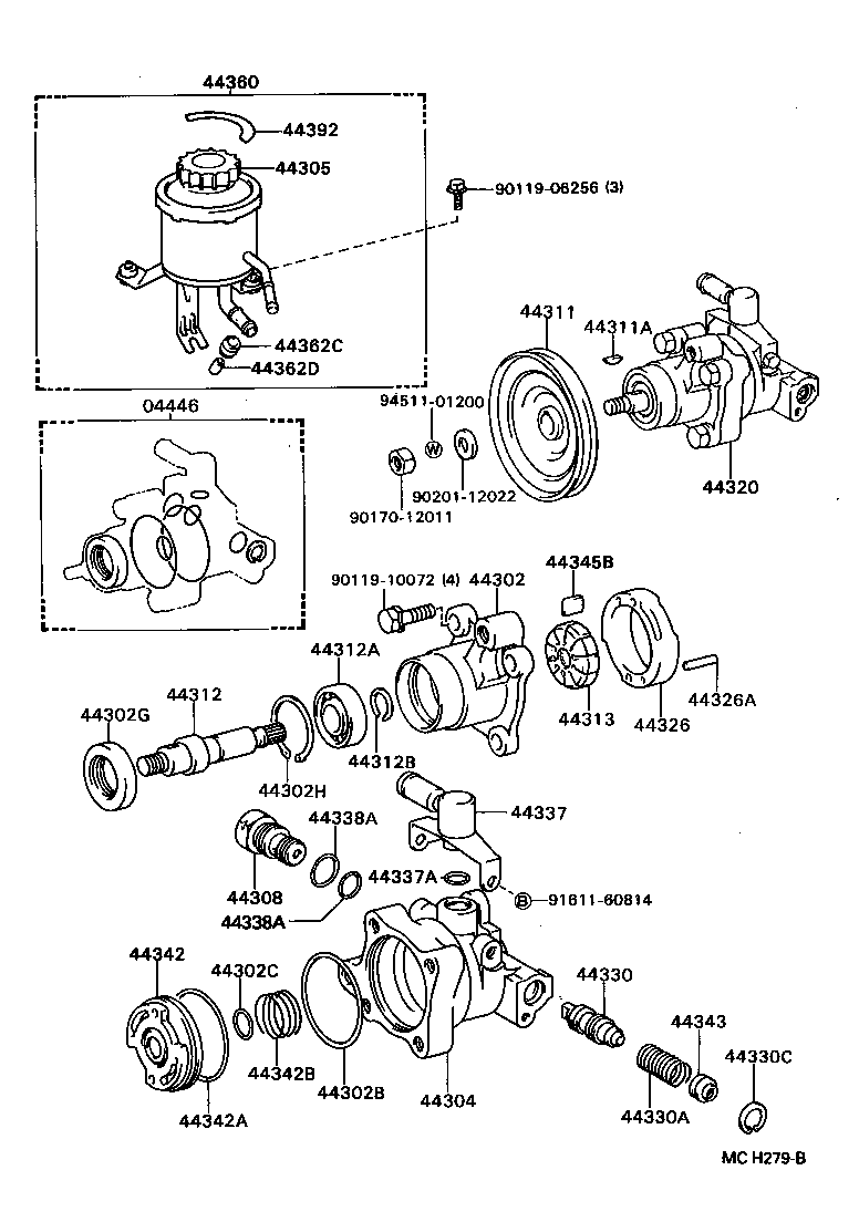 HILUX 2WD | VANE PUMP RESERVOIR POWER STEERING