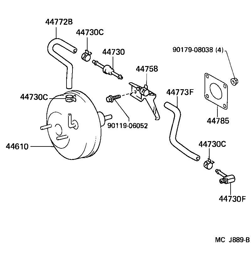  STARLET |  BRAKE BOOSTER VACUUM TUBE