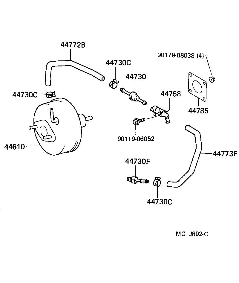  STARLET |  BRAKE BOOSTER VACUUM TUBE