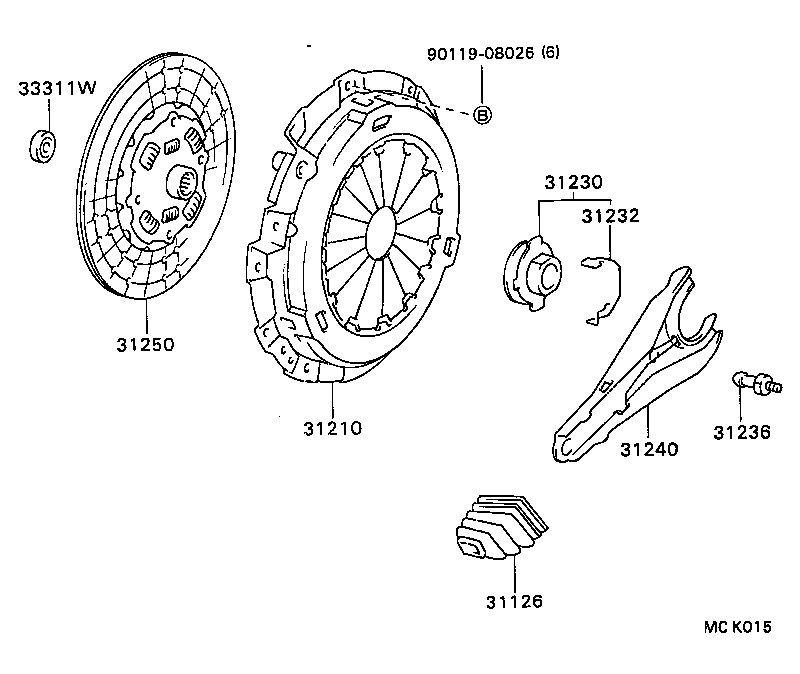  COASTER |  CLUTCH RELEASE FORK