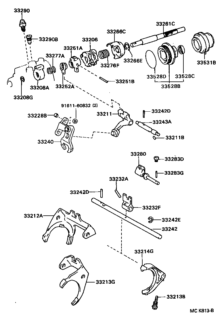 CELICA | GEAR SHIFT FORK LEVER SHAFT MTM