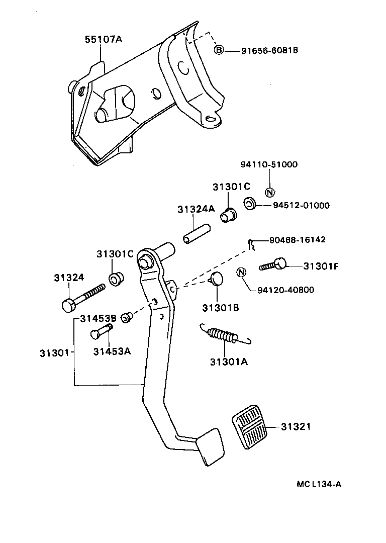  TERCEL |  CLUTCH PEDAL FLEXIBLE HOSE