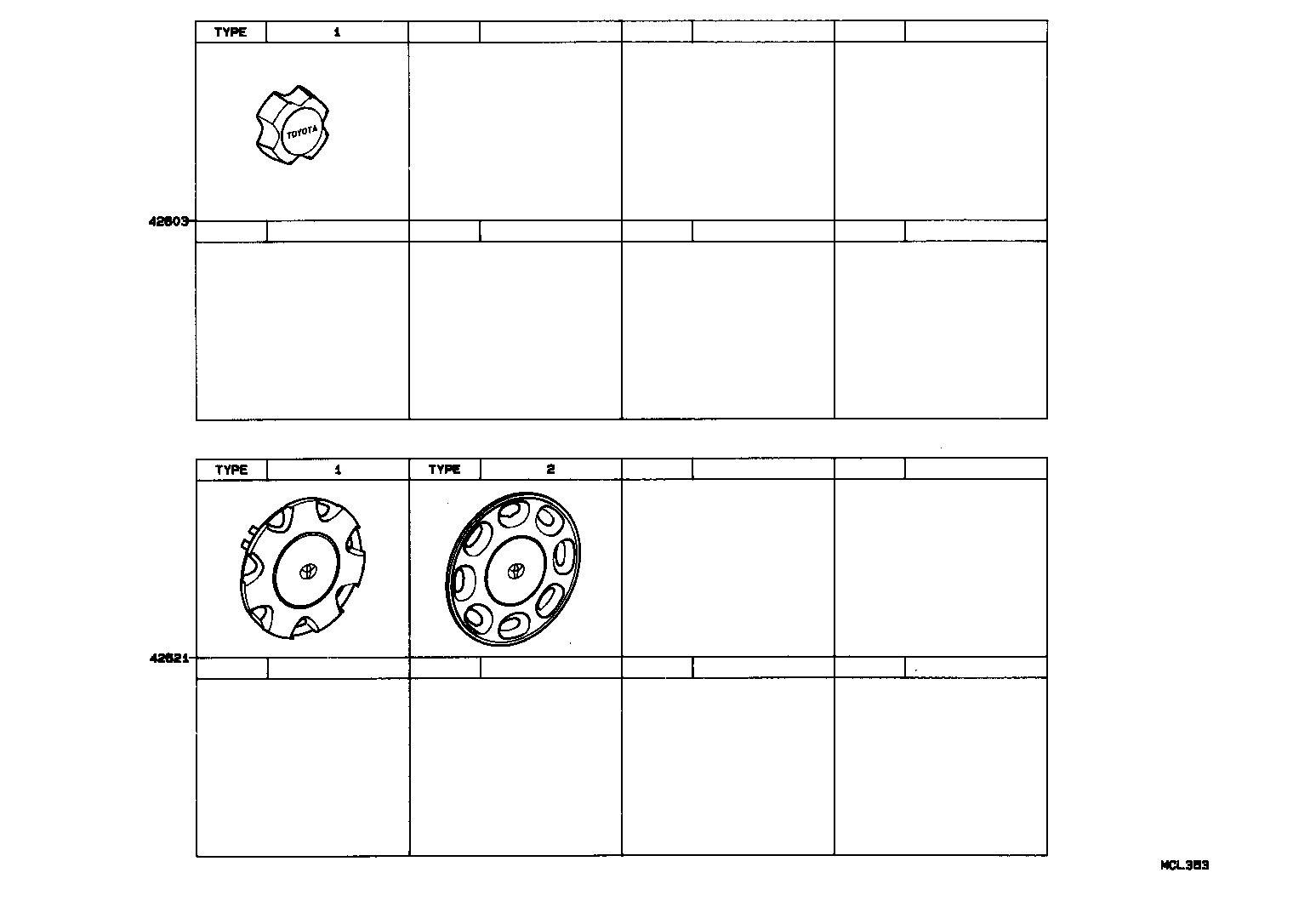  TERCEL |  DISC WHEEL WHEEL CAP