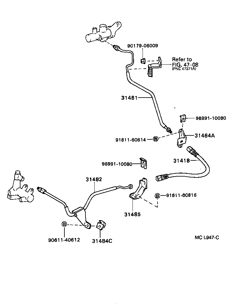  CAMRY JPP SED |  CLUTCH PEDAL FLEXIBLE HOSE