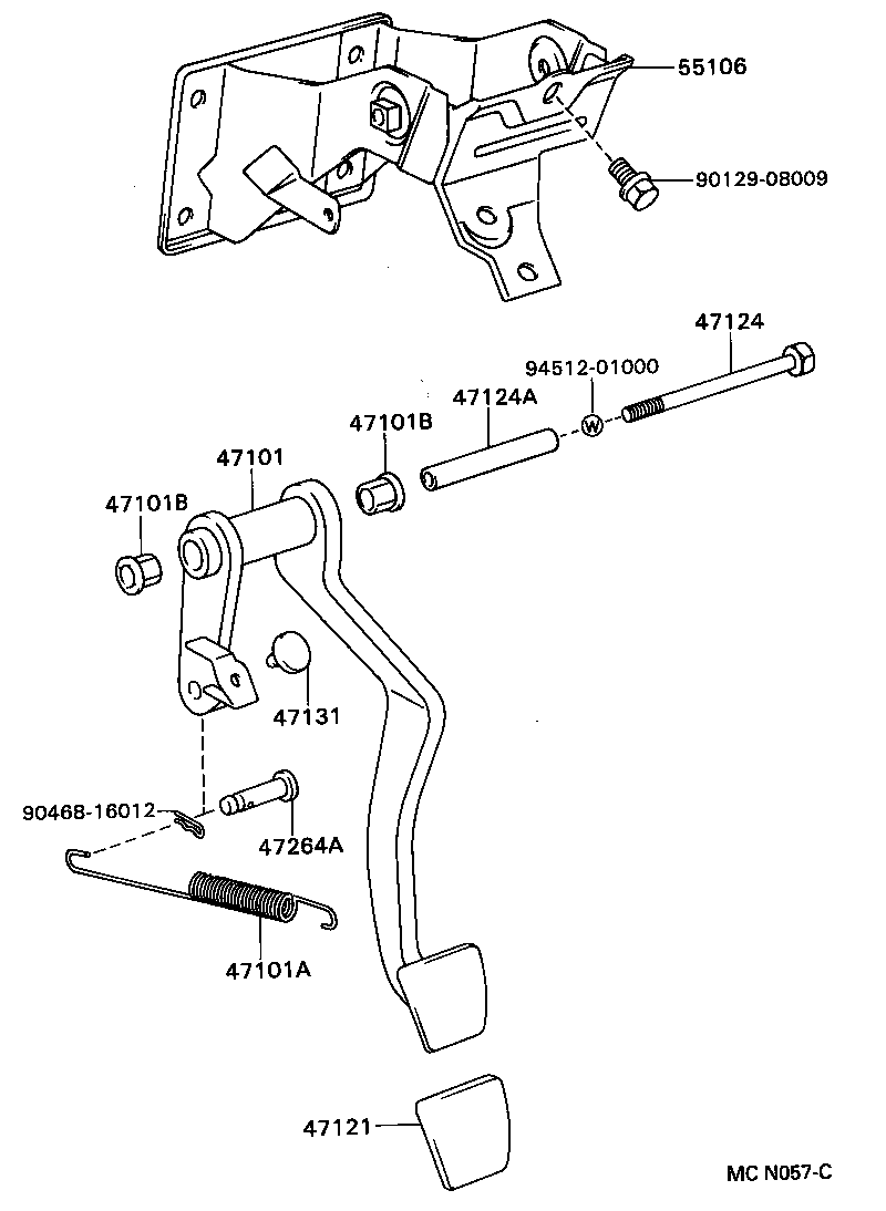  T100 |  BRAKE PEDAL BRACKET