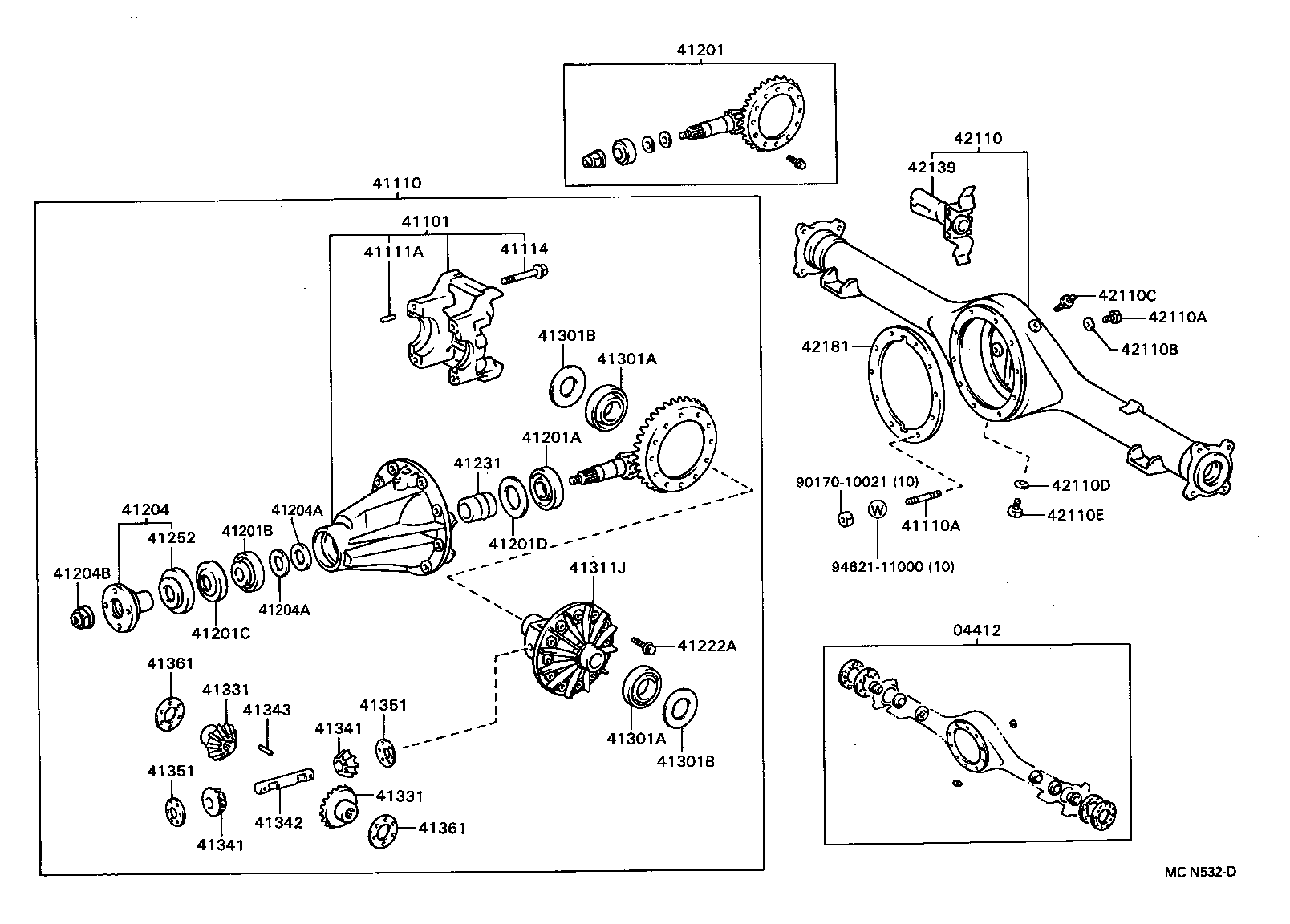  T100 |  REAR AXLE HOUSING DIFFERENTIAL