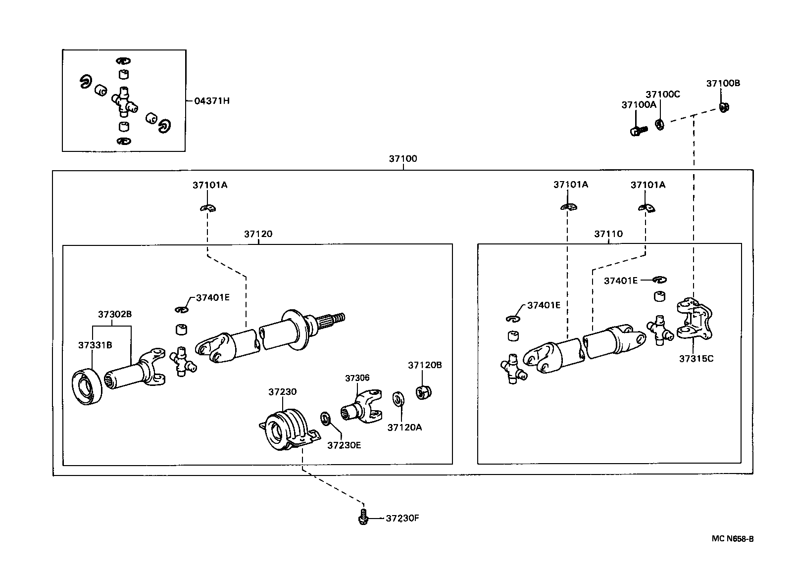  T100 |  PROPELLER SHAFT UNIVERSAL JOINT