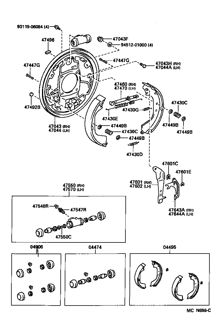  T100 |  REAR DRUM BRAKE WHEEL CYLINDER BACKING PLATE