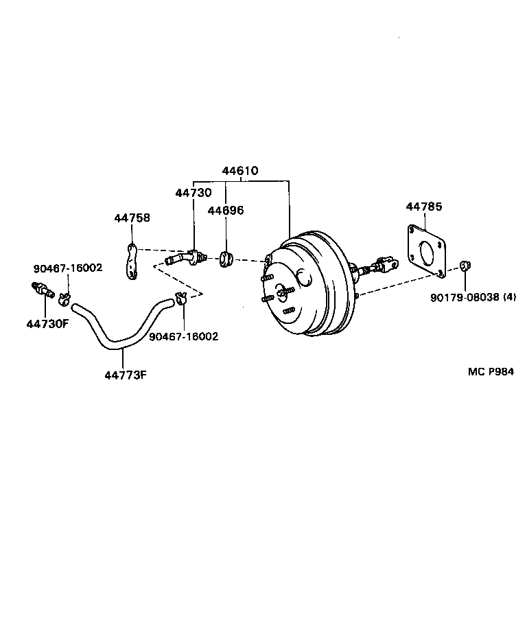  T100 |  BRAKE BOOSTER VACUUM TUBE