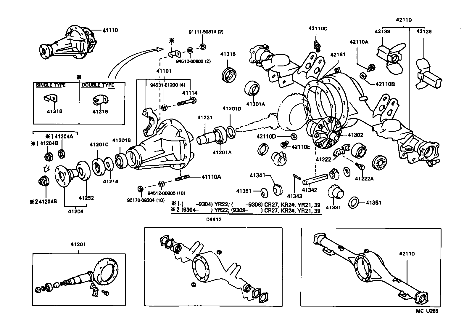  LITEACE VAN WAGON |  REAR AXLE HOUSING DIFFERENTIAL