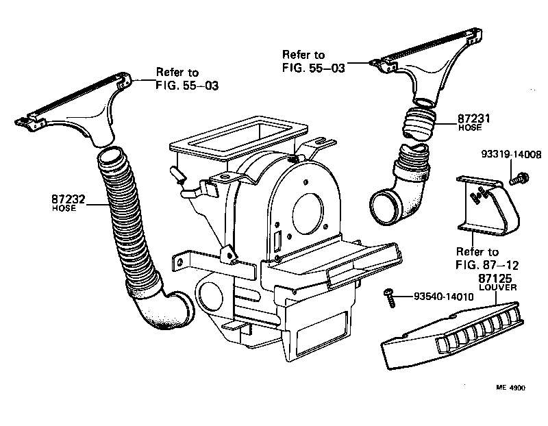  TOYOTA1000 |  HEATING AIR CONDITIONING CONTROL AIR DUCT