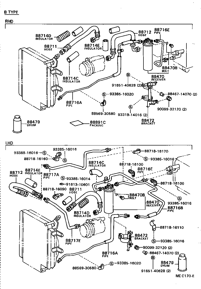  TERCEL |  HEATING AIR CONDITIONING COOLER PIPING