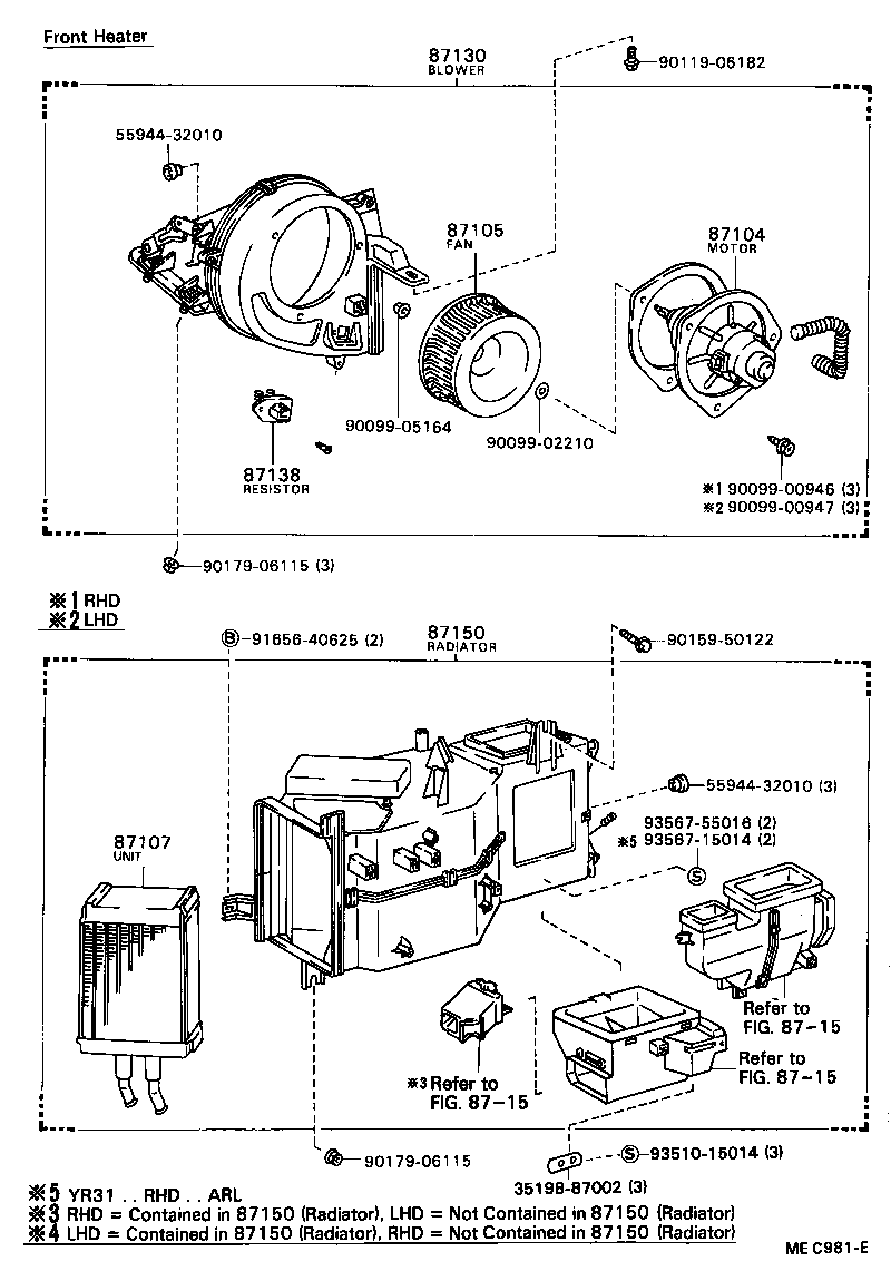  MODEL F |  HEATING AIR CONDITIONING HEATER UNIT BLOWER