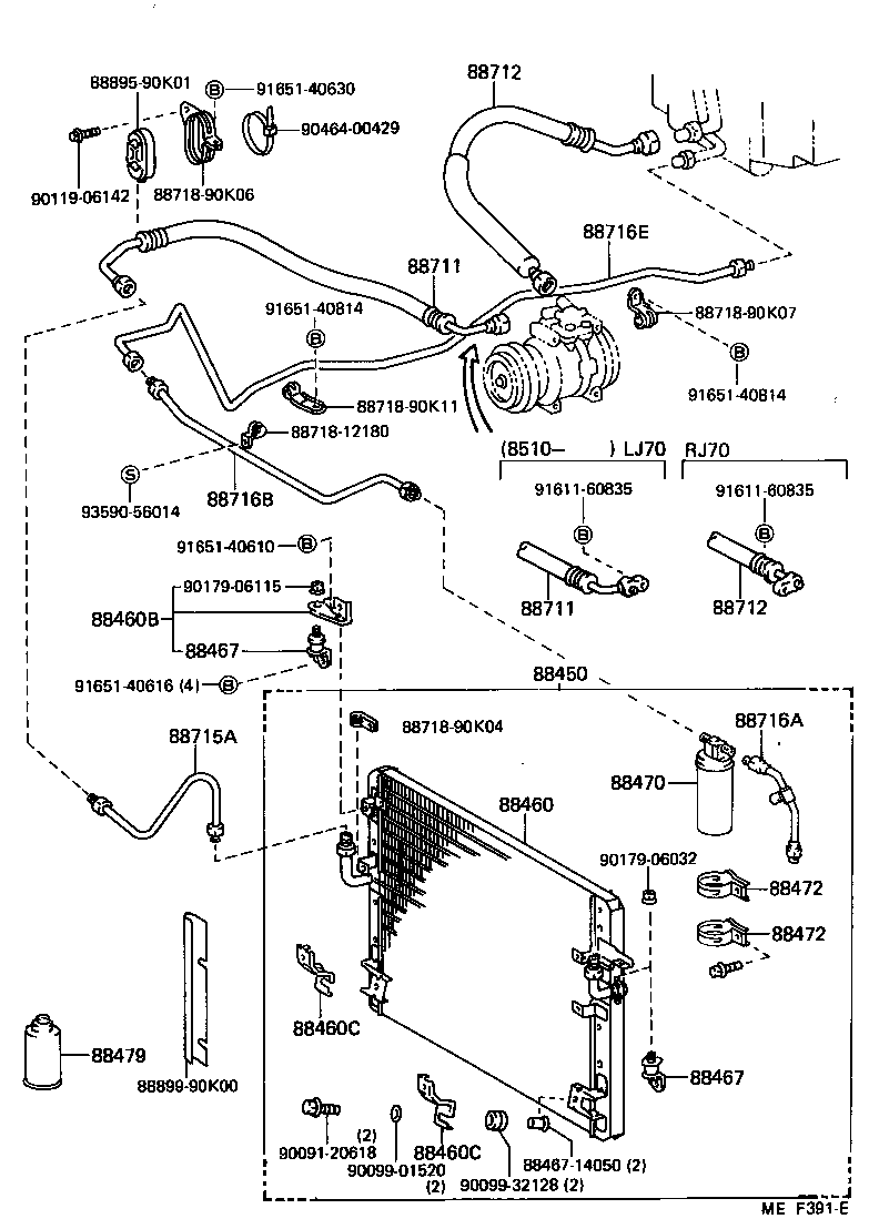  LAND CRUISER 70 |  HEATING AIR CONDITIONING COOLER PIPING
