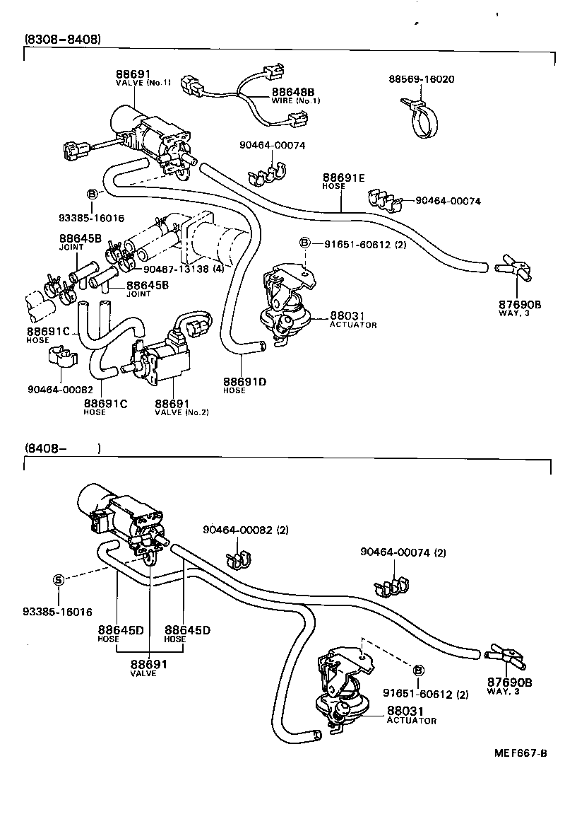  TERCEL |  HEATING AIR CONDITIONING VACUUM PIPING