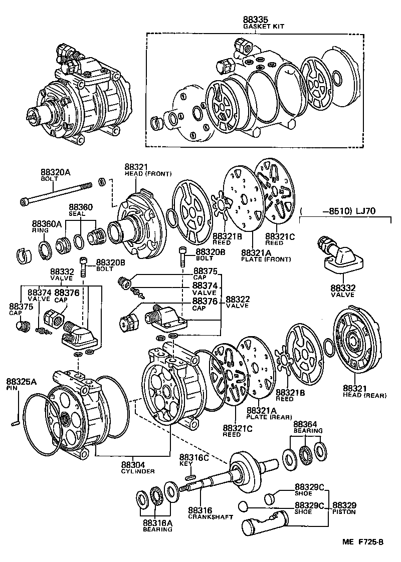  LAND CRUISER 70 |  HEATING AIR CONDITIONING COMPRESSOR