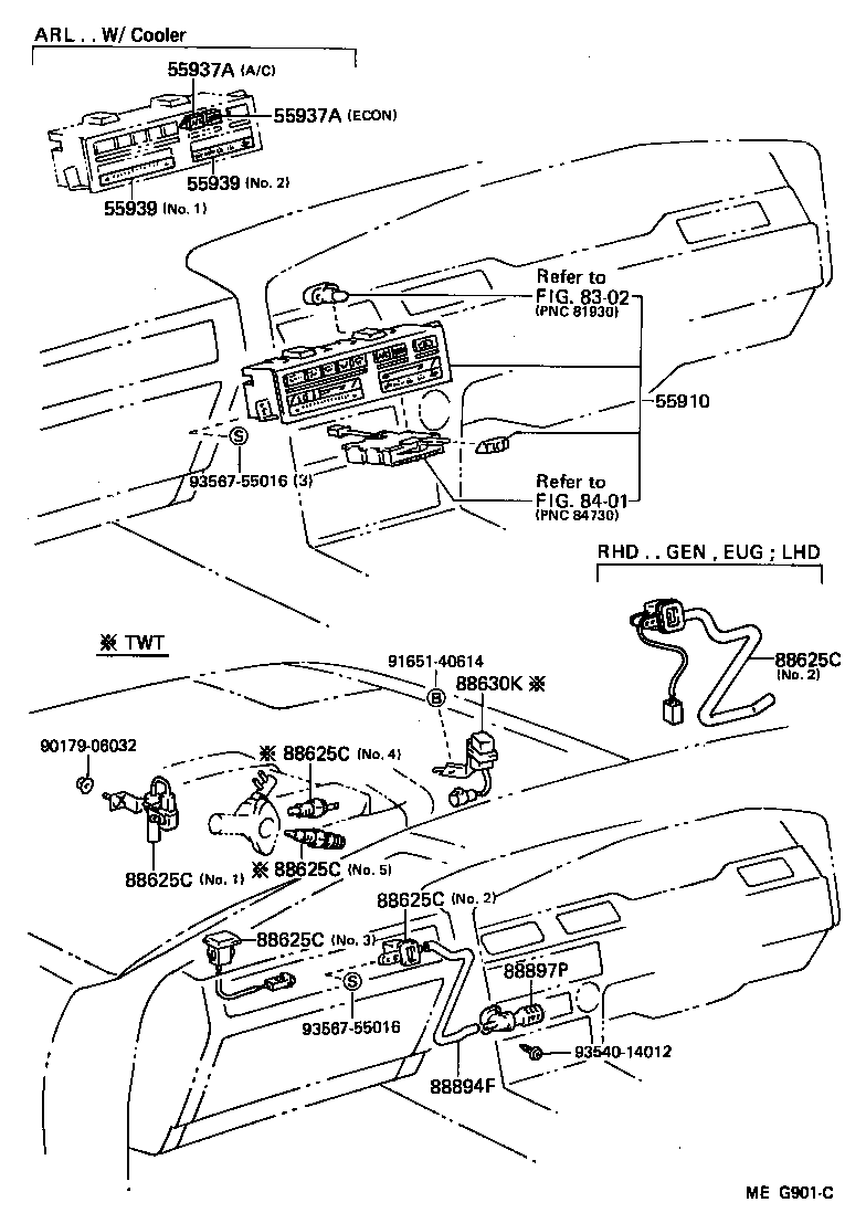  SUPRA |  HEATING AIR CONDITIONING CONTROL AIR DUCT