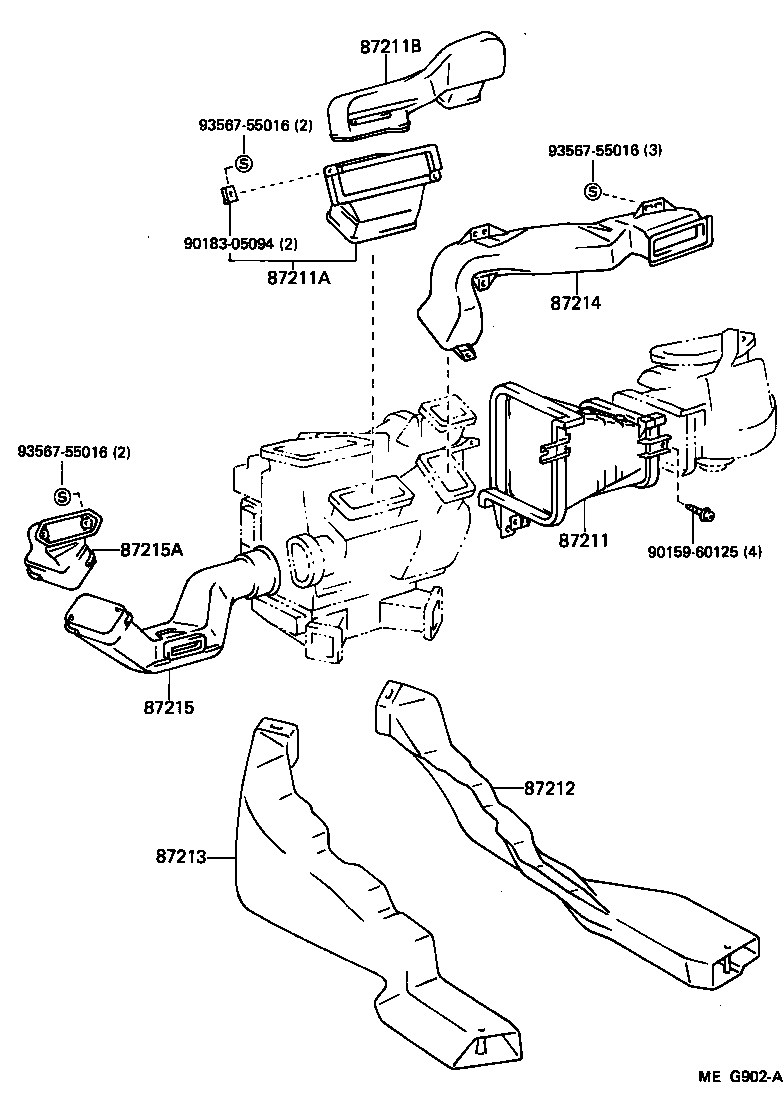  SUPRA |  HEATING AIR CONDITIONING CONTROL AIR DUCT
