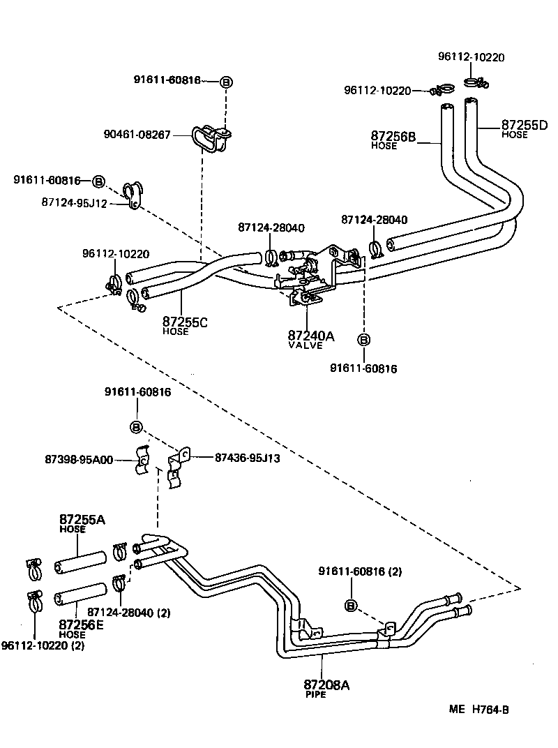  HIACE VAN COMUTER |  HEATING AIR CONDITIONING WATER PIPING