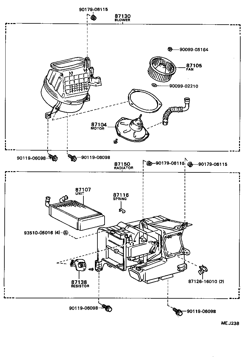  TERCEL |  HEATING AIR CONDITIONING HEATER UNIT BLOWER