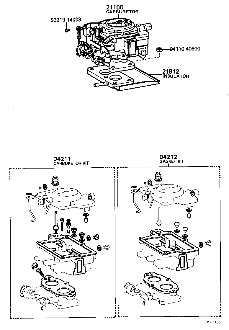  TOYOTA1000 |  CARBURETOR ASSEMBLY