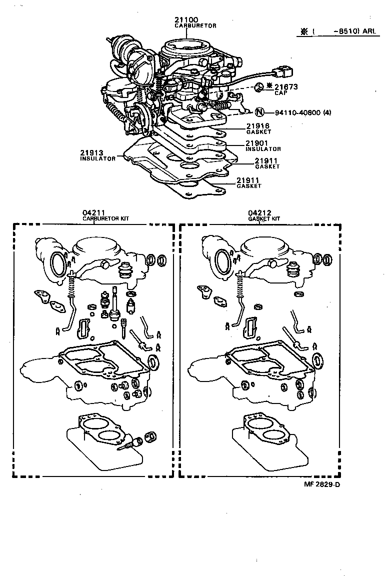  TERCEL |  CARBURETOR ASSEMBLY