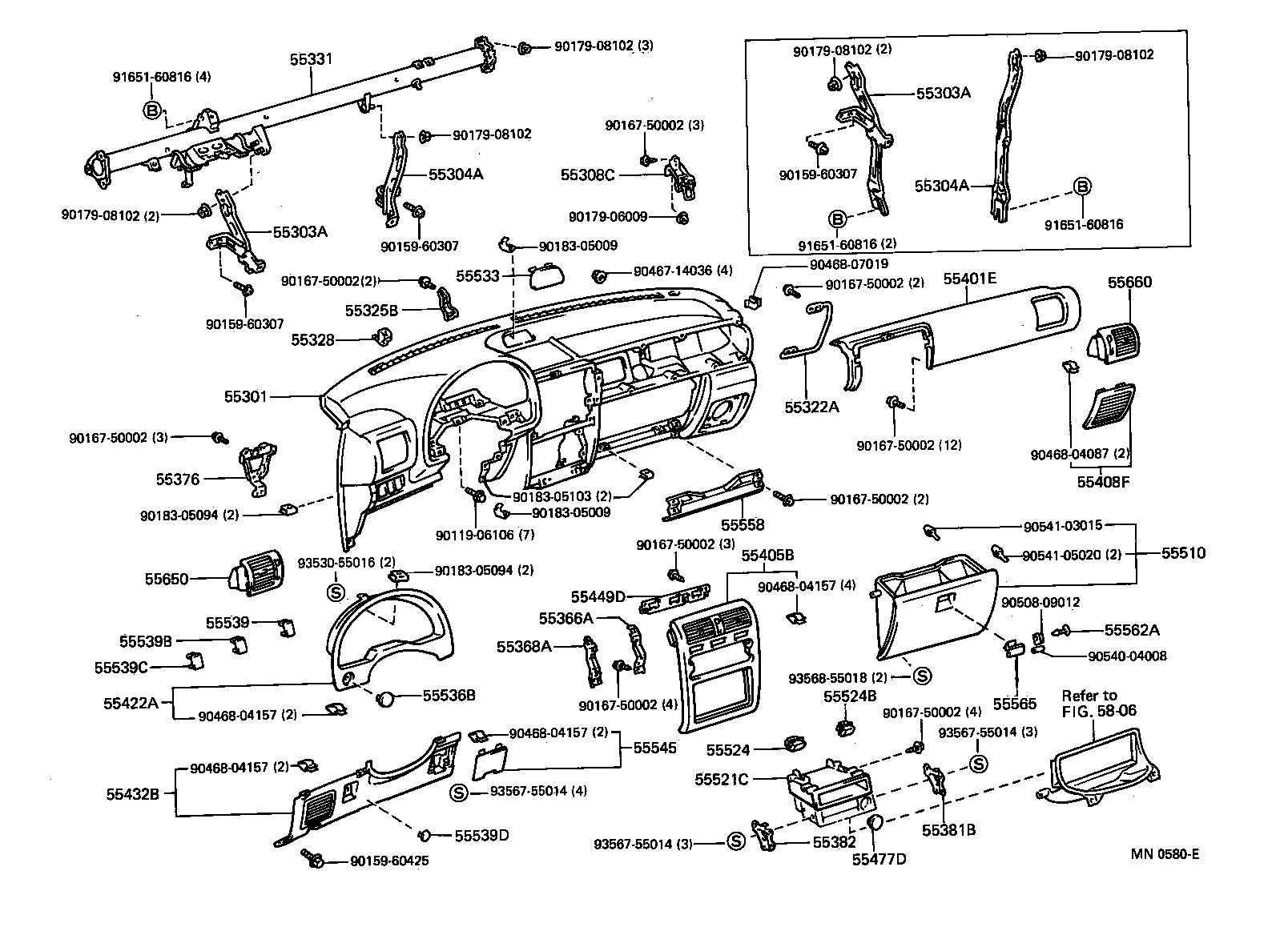  STARLET |  INSTRUMENT PANEL GLOVE COMPARTMENT