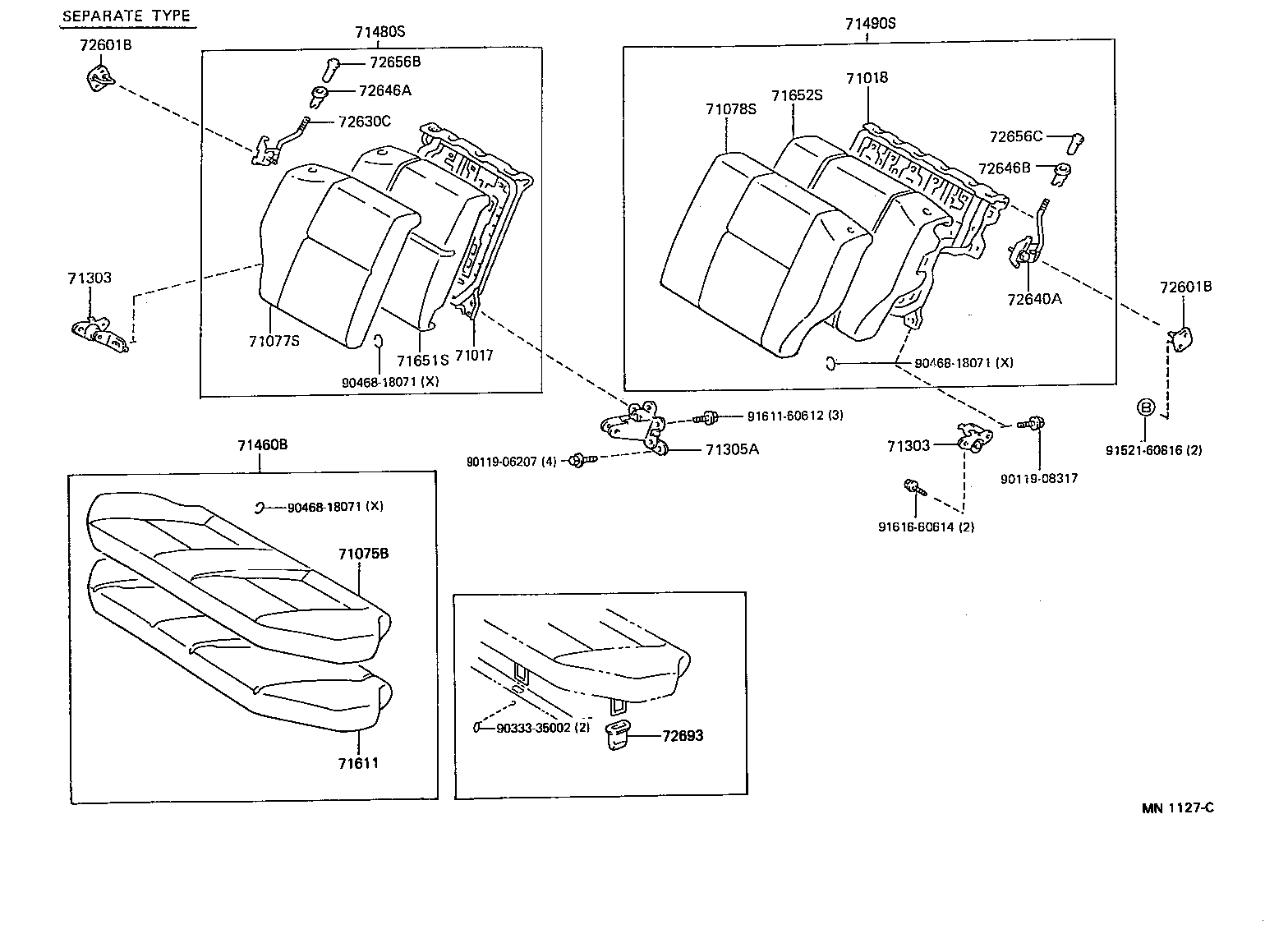  STARLET |  REAR SEAT SEAT TRACK