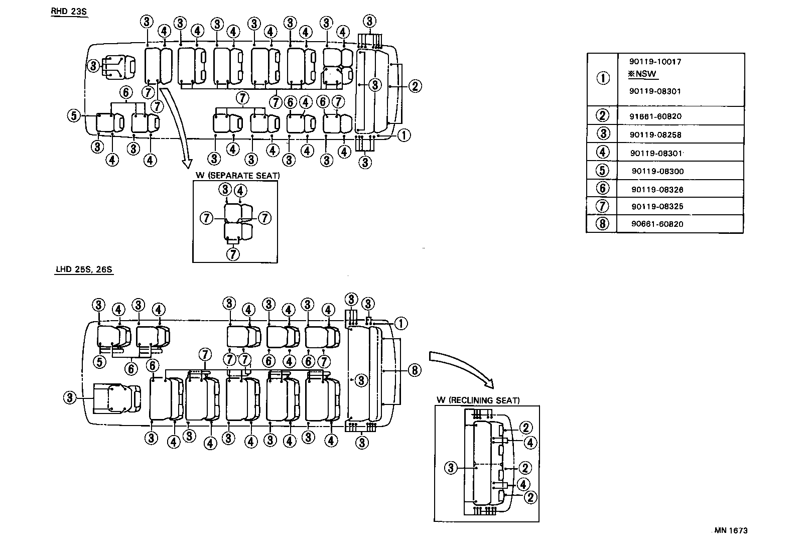  COASTER |  SEAT SEAT TRACK