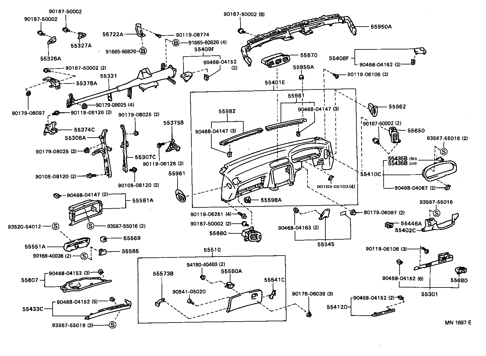  ES300 |  INSTRUMENT PANEL GLOVE COMPARTMENT