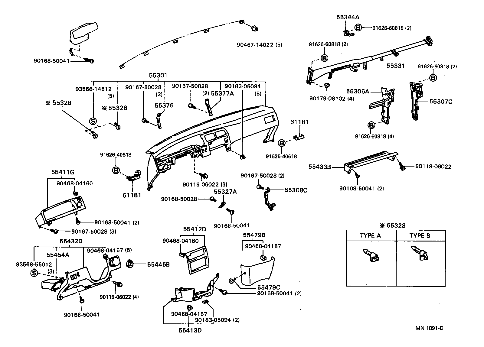  T100 |  INSTRUMENT PANEL GLOVE COMPARTMENT