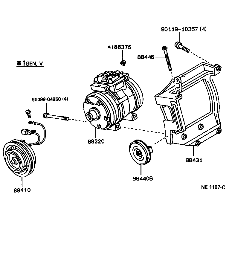  HILUX 2WD |  HEATING AIR CONDITIONING COMPRESSOR