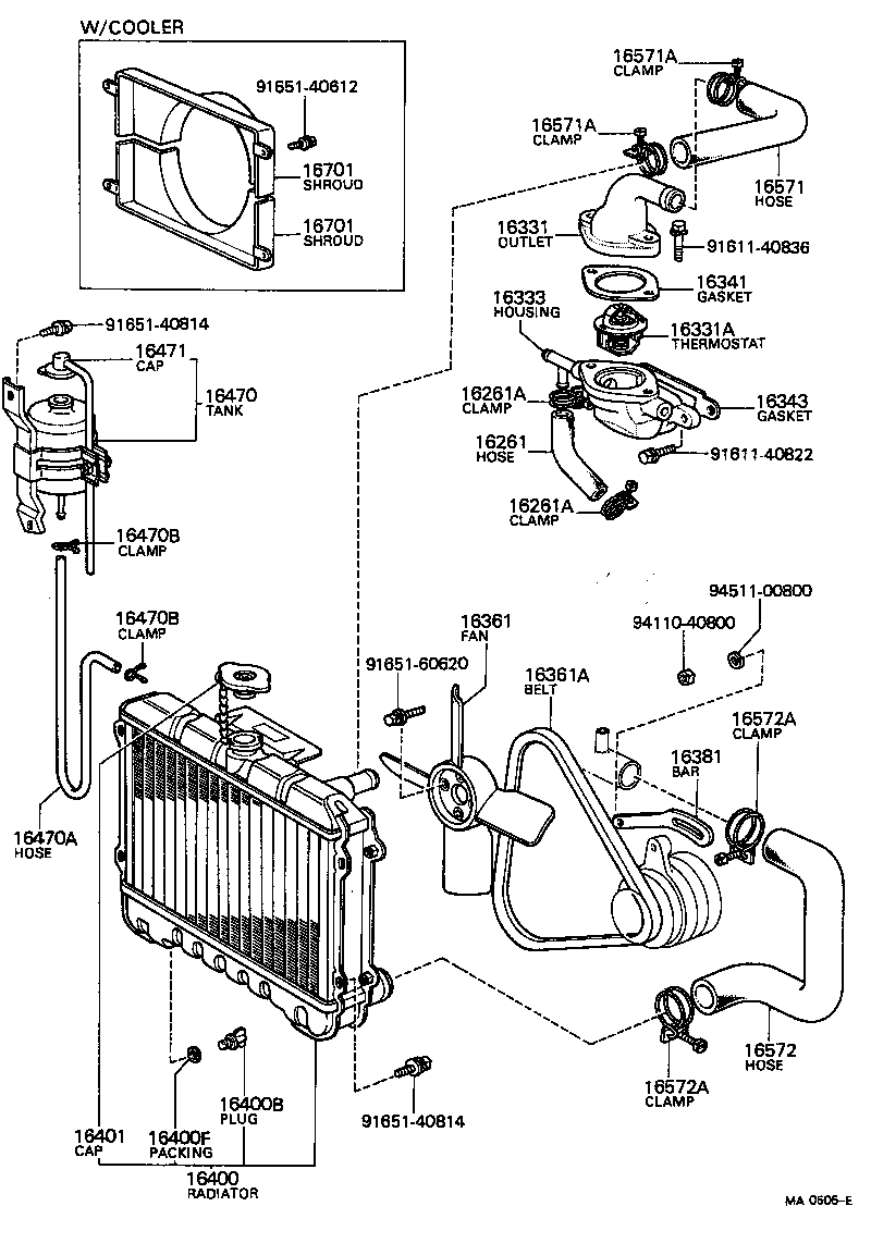  CARINA |  RADIATOR WATER OUTLET