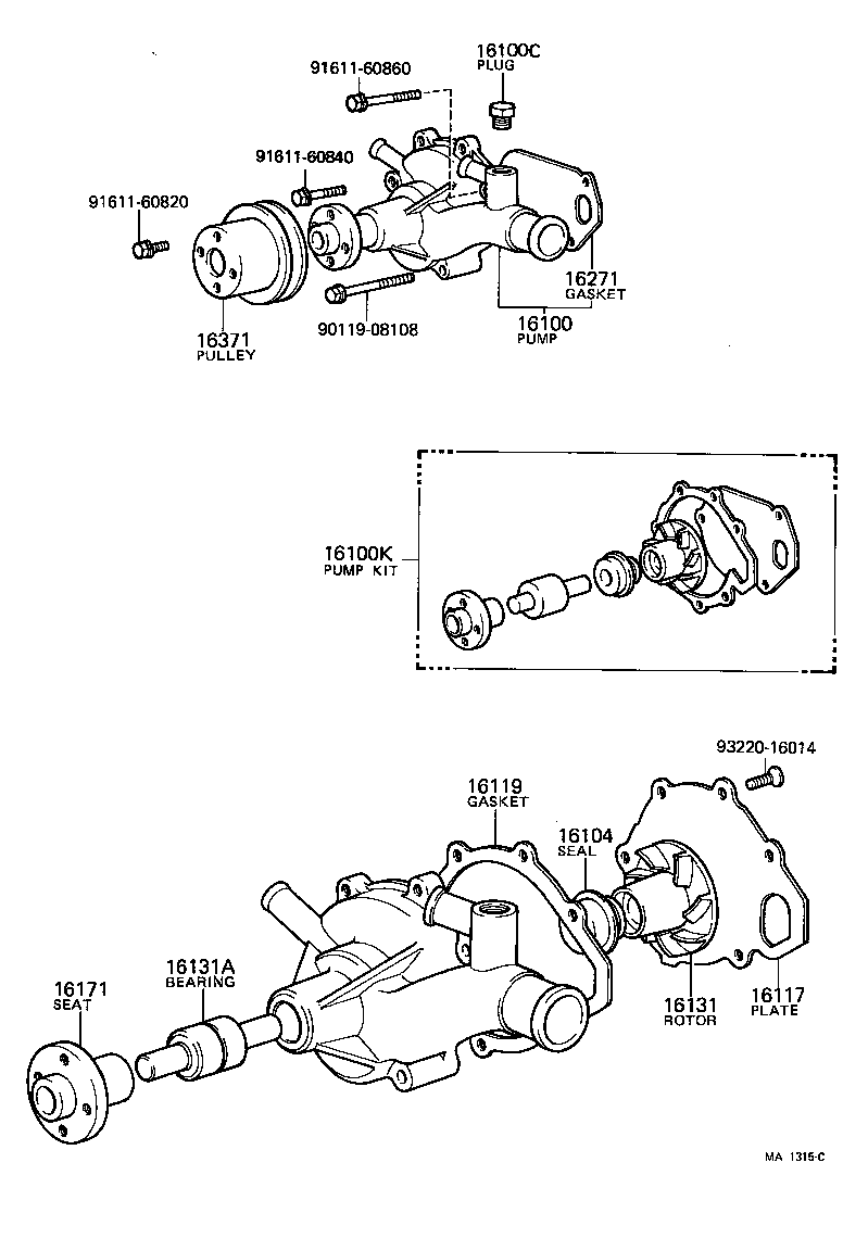  LAND CRUISER 40 45 55 |  WATER PUMP