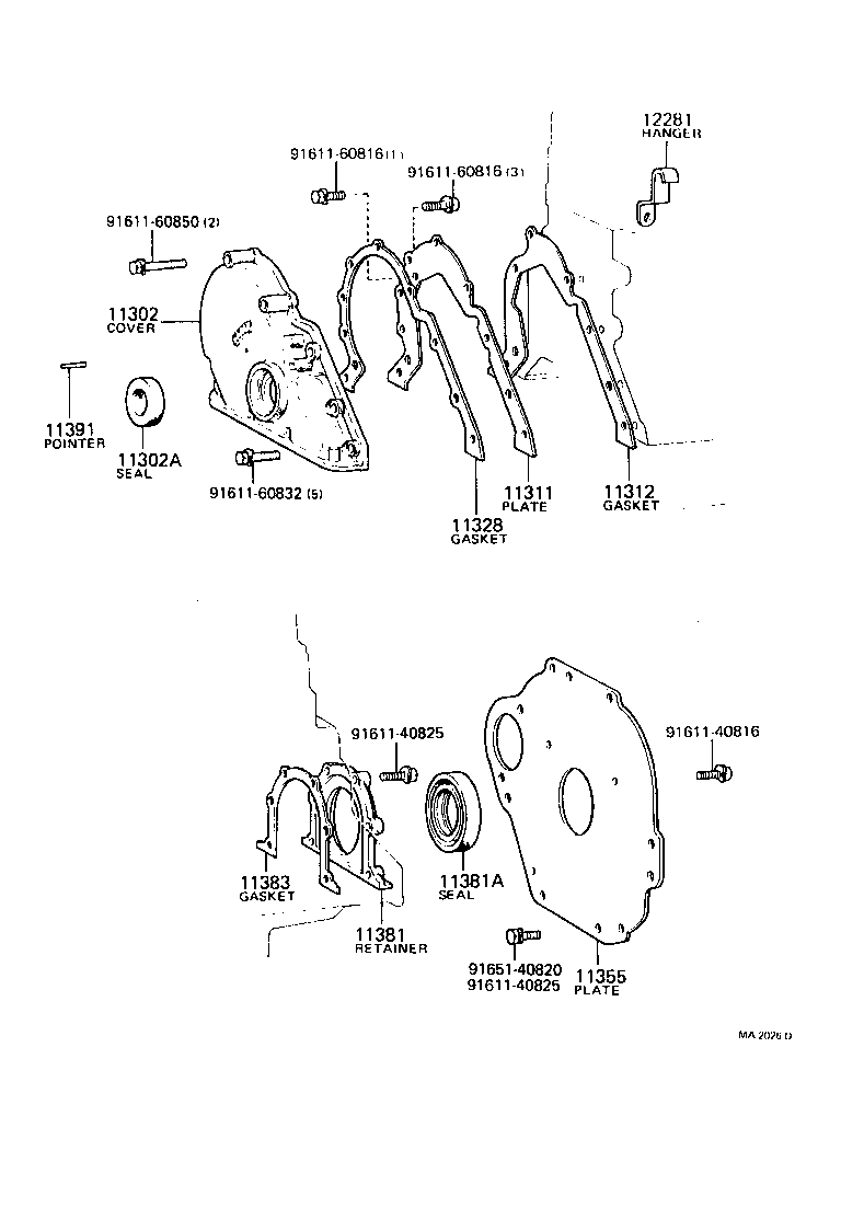  CROWN |  TIMING GEAR COVER REAR END PLATE