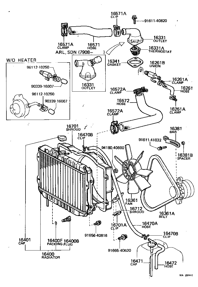  CELICA |  RADIATOR WATER OUTLET