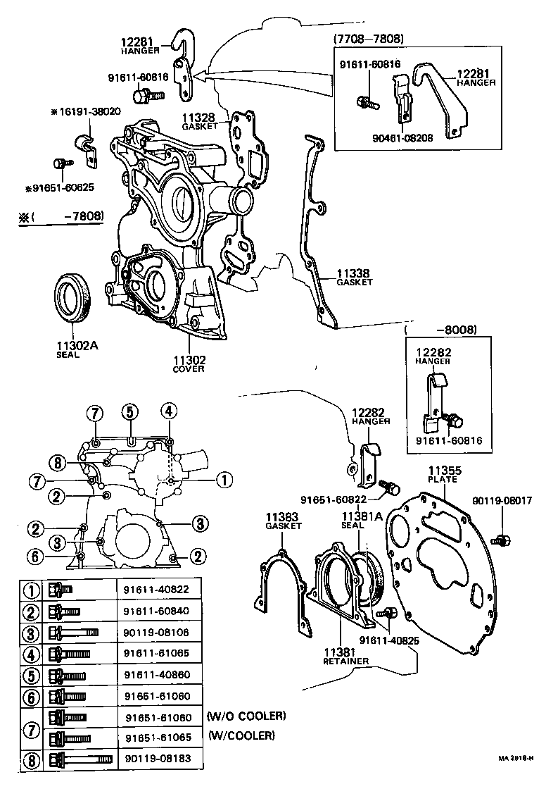  COASTER |  TIMING GEAR COVER REAR END PLATE