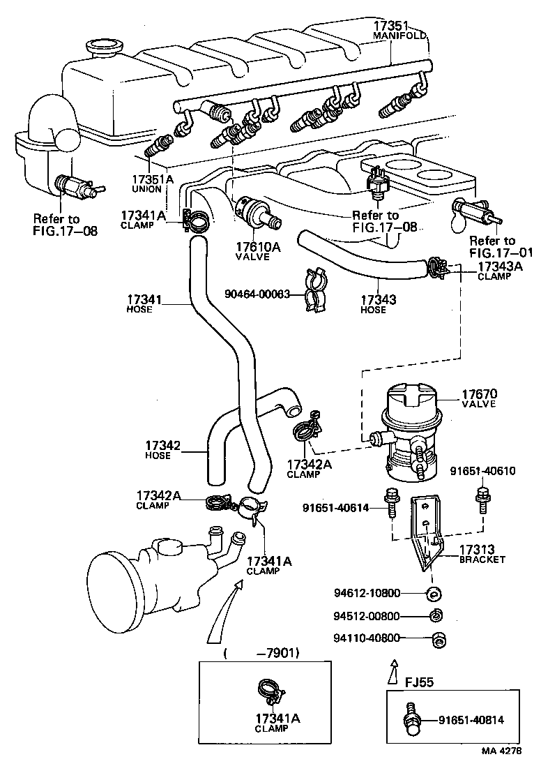  LAND CRUISER 40 45 55 |  MANIFOLD AIR INJECTION SYSTEM
