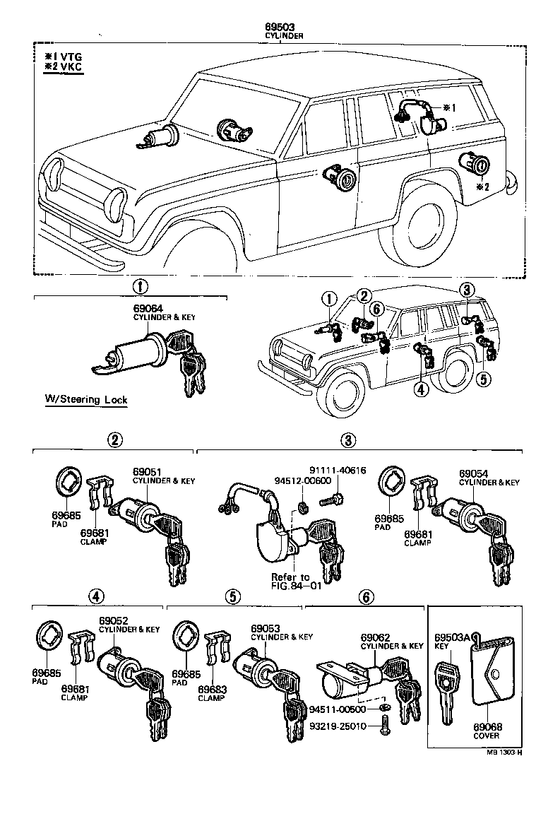  LAND CRUISER 40 45 55 |  SEPARATION DOOR PANEL GLASS