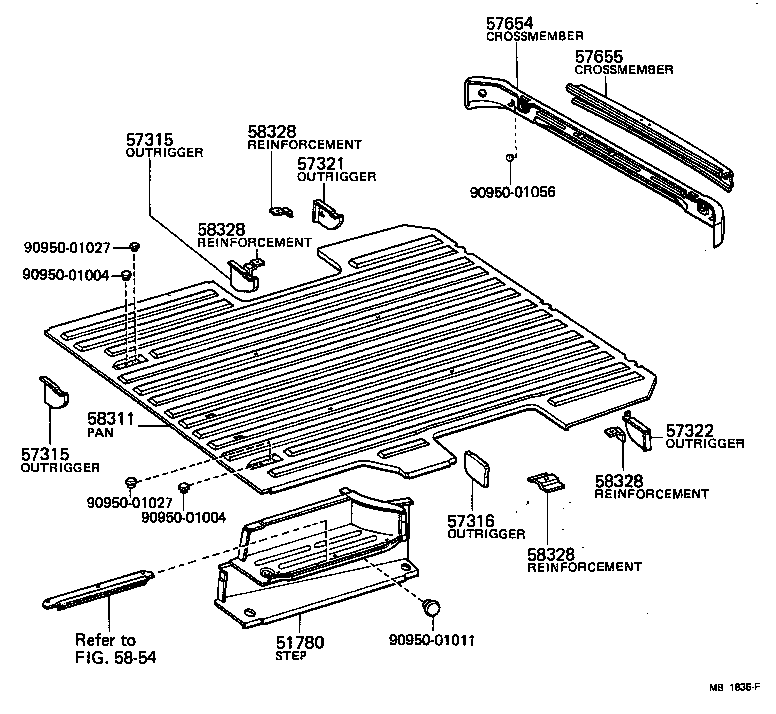  LITEACE |  REAR FLOOR PANEL REAR FLOOR MEMBER