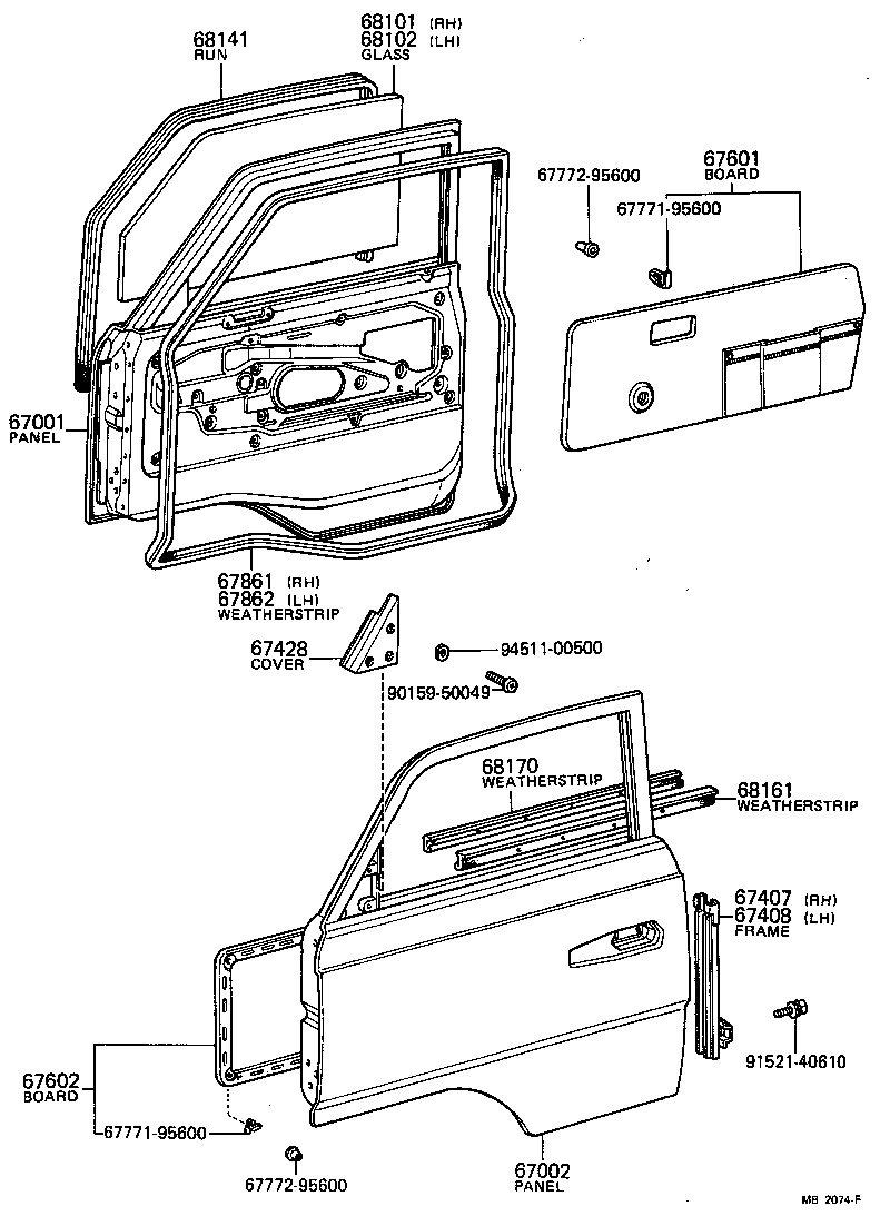  TOYOACE |  FRONT DOOR PANEL GLASS