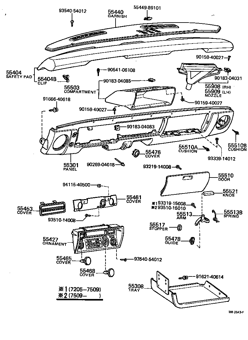  HILUX |  INSTRUMENT PANEL GLOVE COMPARTMENT