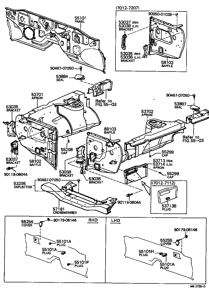  CARINA |  FRONT FENDER APRON DASH PANEL